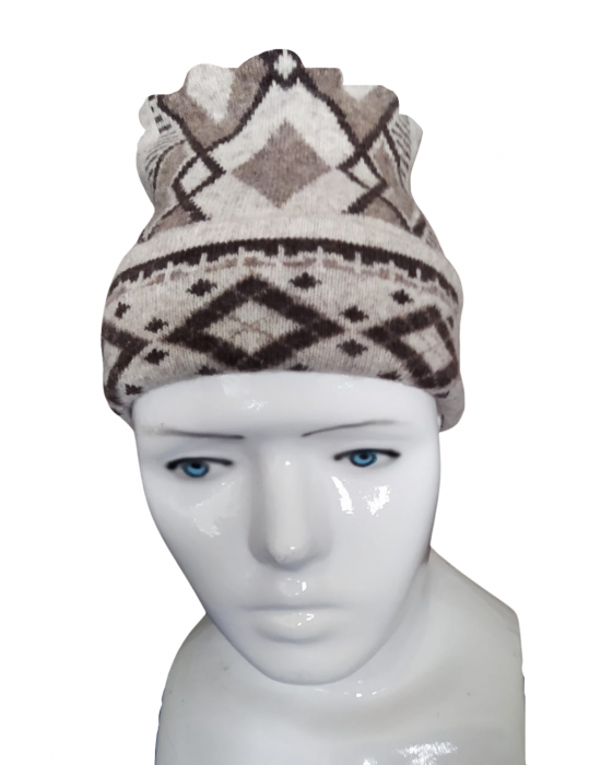 Angora wool designer cap light browm